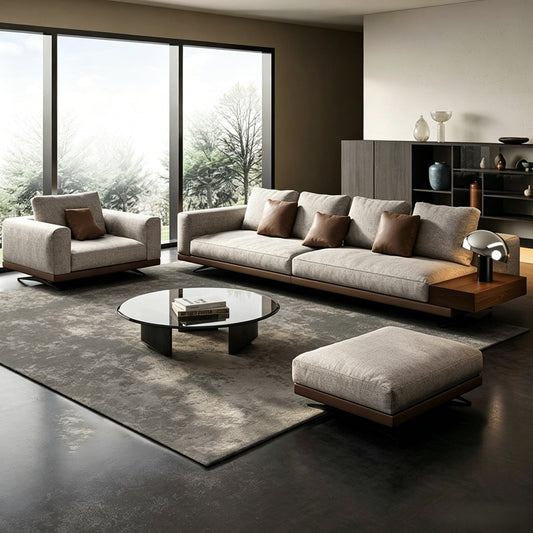Stone wood luxe sofa